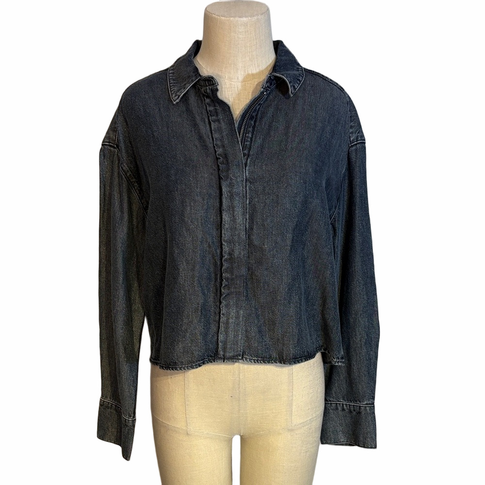 Anthropology cloth & stone Black Washed Denim Jean Jacket